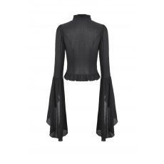 画像3: Black classic bell sleeve v-neck top / トップス【DARK IN LOVE】 (3)