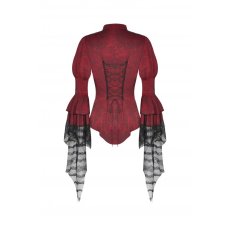 画像3: Gothic red inferno distressed frilly blouse / トップス【DARK IN LOVE】 (3)