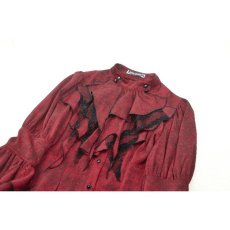 画像13: Gothic red inferno distressed frilly blouse / トップス【DARK IN LOVE】 (13)