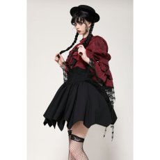 画像5: Gothic red inferno distressed frilly blouse / トップス【DARK IN LOVE】 (5)
