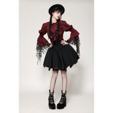 画像7: Gothic red inferno distressed frilly blouse / トップス【DARK IN LOVE】 (7)
