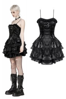 Punk cool bag-chest leatherette halter / ワンピース【DARK IN