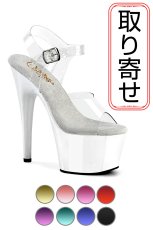 画像1: [取り寄せ]【ストラップあり】ADORE-708 / ミュール / メタリックソール / クリアサンダル【Pleaser】 (1)
