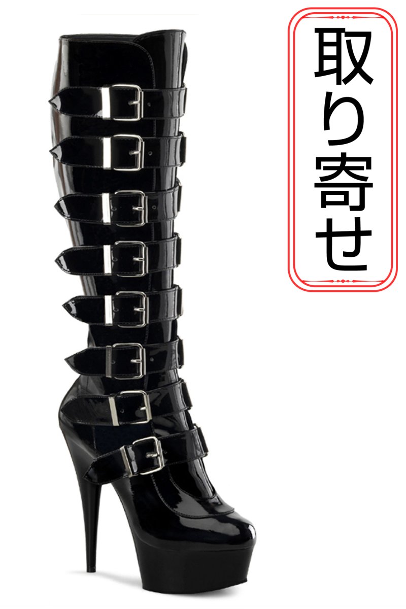 画像1: [取り寄せ]DELIGHT-2049 / バックルハイヒールブーツ【Devious】 (1)