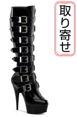 画像1: [取り寄せ]DELIGHT-2049 / バックルハイヒールブーツ【Devious】 (1)