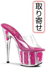 画像1: [取り寄せ]ADORE-701FL / Pink / ミュール / クリアローズサンダル【Pleaser】 (1)