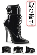 画像1: [取り寄せ]DOMINA-1023 / レースアップハイヒールブーツ【Devious】 (1)