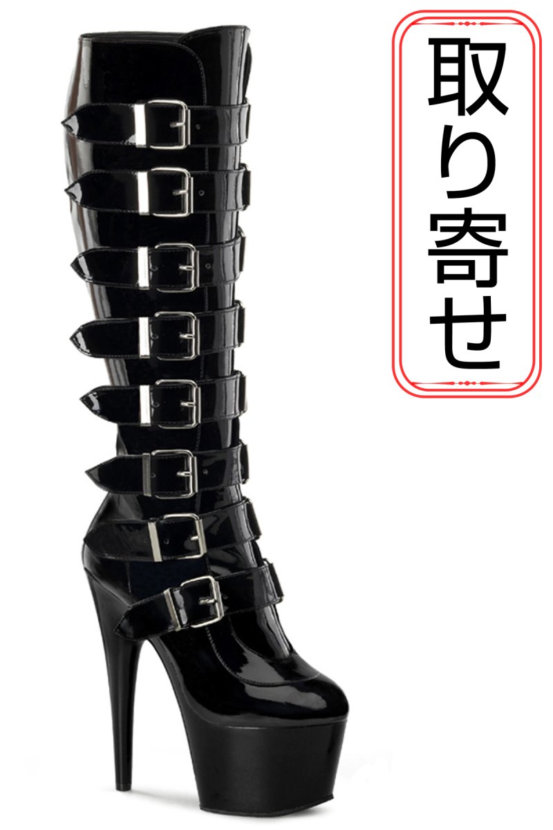 画像1: [取り寄せ]ADORE-2043 / バックルハイヒールブーツ【Pleaser】 (1)