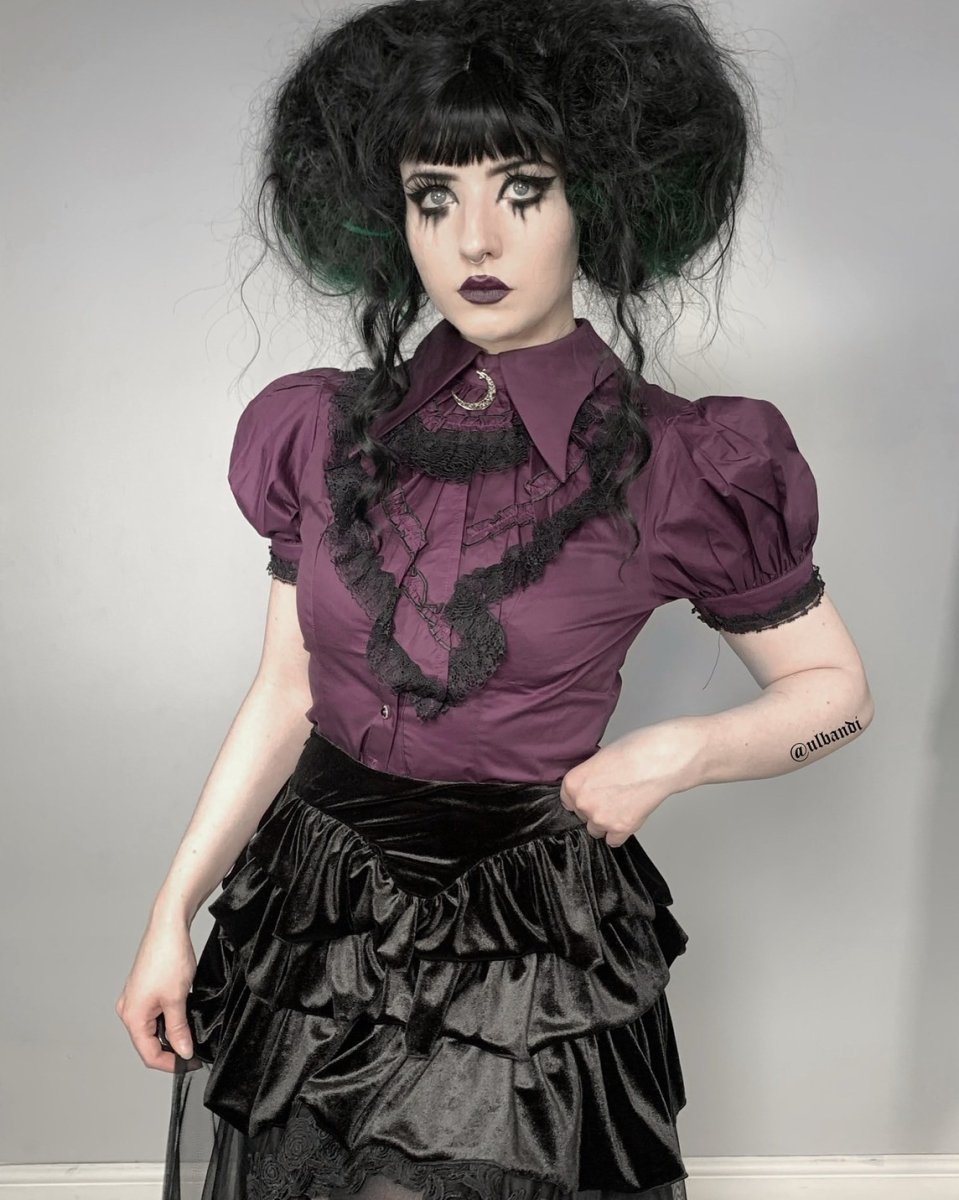 画像17: Purple frilly collar moon blouse / トップス【DARK IN LOVE】 (17)