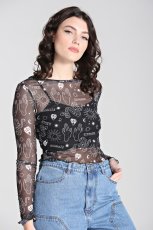 画像1: Hello Goodbye Mesh Top / トップス【HELL BUNNY】 (1)