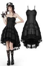 画像1: Magic girl pleated rose high low dress / ワンピース【DARK IN LOVE】 (1)
