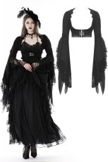 画像1: Gothic retro girdling waist bell-sleeves cape / ケープ【DARK IN LOVE】 (1)