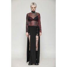 画像7: Punk Black Slit Metal Long Skirt / スカート【DARK IN LOVE】 (7)