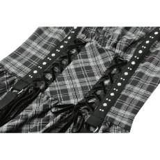 画像10: Punk Grey Plaid Metal Studded Dress / ワンピース【DARK IN LOVE】 (10)