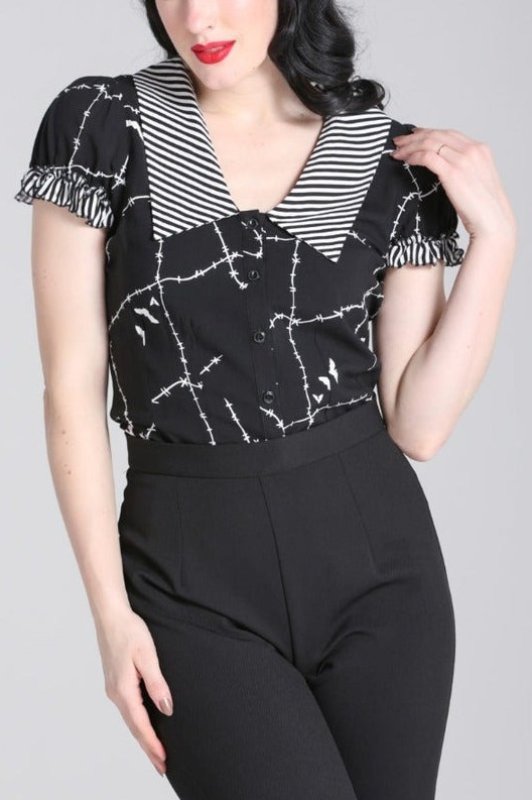 🔥SALE🔥Stitches Blouse / ブラウス【HELL BUNNY】 | Spider Rock Web