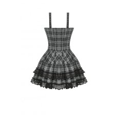 画像3: Punk Grey Plaid Metal Studded Dress / ワンピース【DARK IN LOVE】 (3)