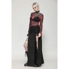 画像3: Punk Black Slit Metal Long Skirt / スカート【DARK IN LOVE】 (3)