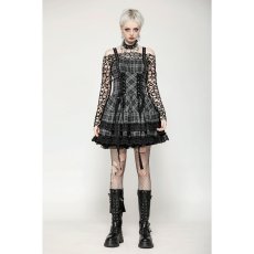 画像6: Punk Grey Plaid Metal Studded Dress / ワンピース【DARK IN LOVE】 (6)