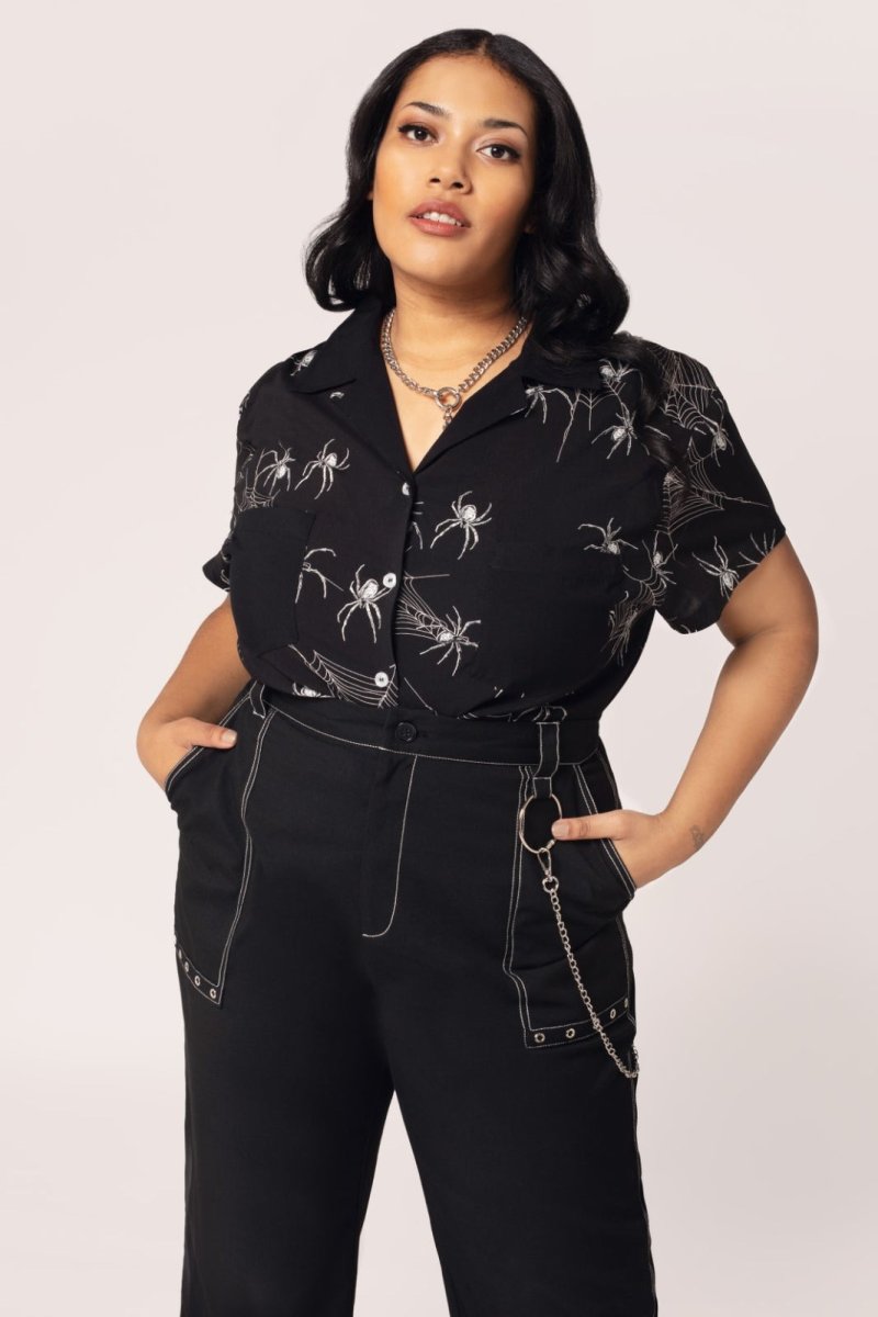 画像4: Grungy Spider Shirt / トップス【HELL BUNNY】 (4)