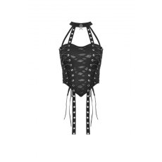 画像2: Punk torn hole lace up top / トップス【DARK IN LOVE】 (2)