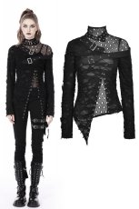 画像1: Punk locomotive shredded asymmetric sexy top / トップス【DARK IN LOVE】 (1)