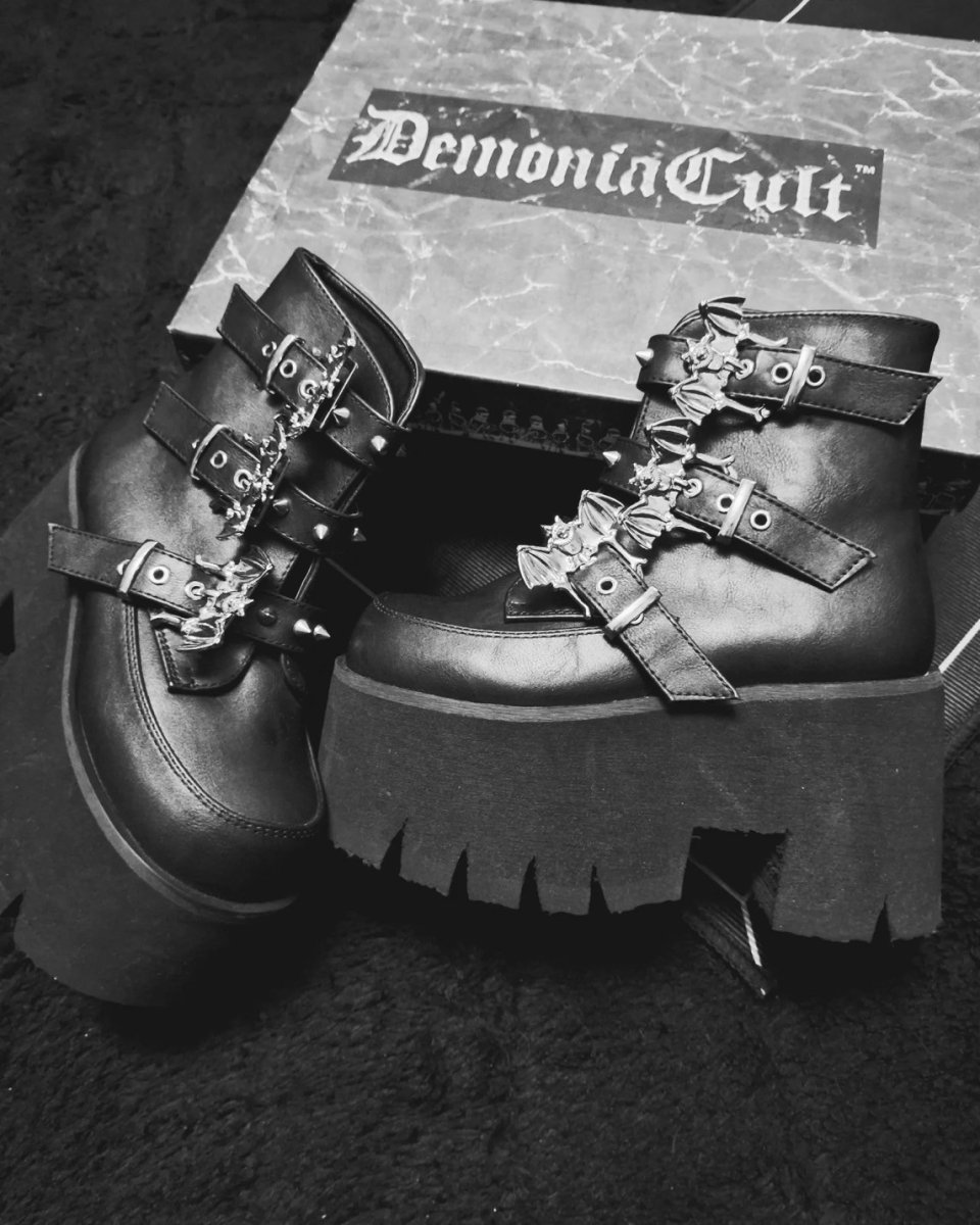 画像25: [取り寄せ]ASHES-55 / black / 厚底ブーツ【DEMONIA】 (25)