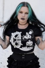画像1: Steamboat Willie Mickey Zombie / クロップ丈 / Ｔシャツ【VampireFreaks】 (1)