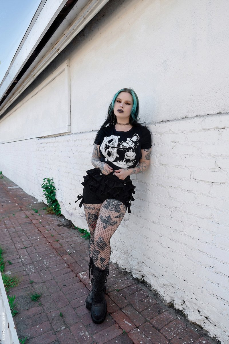 画像8: Steamboat Willie Mickey Zombie / クロップ丈 / Tシャツ【VampireFreaks】 (8)