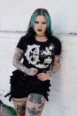 画像7: Steamboat Willie Mickey Zombie / クロップ丈 / Ｔシャツ【VampireFreaks】 (7)