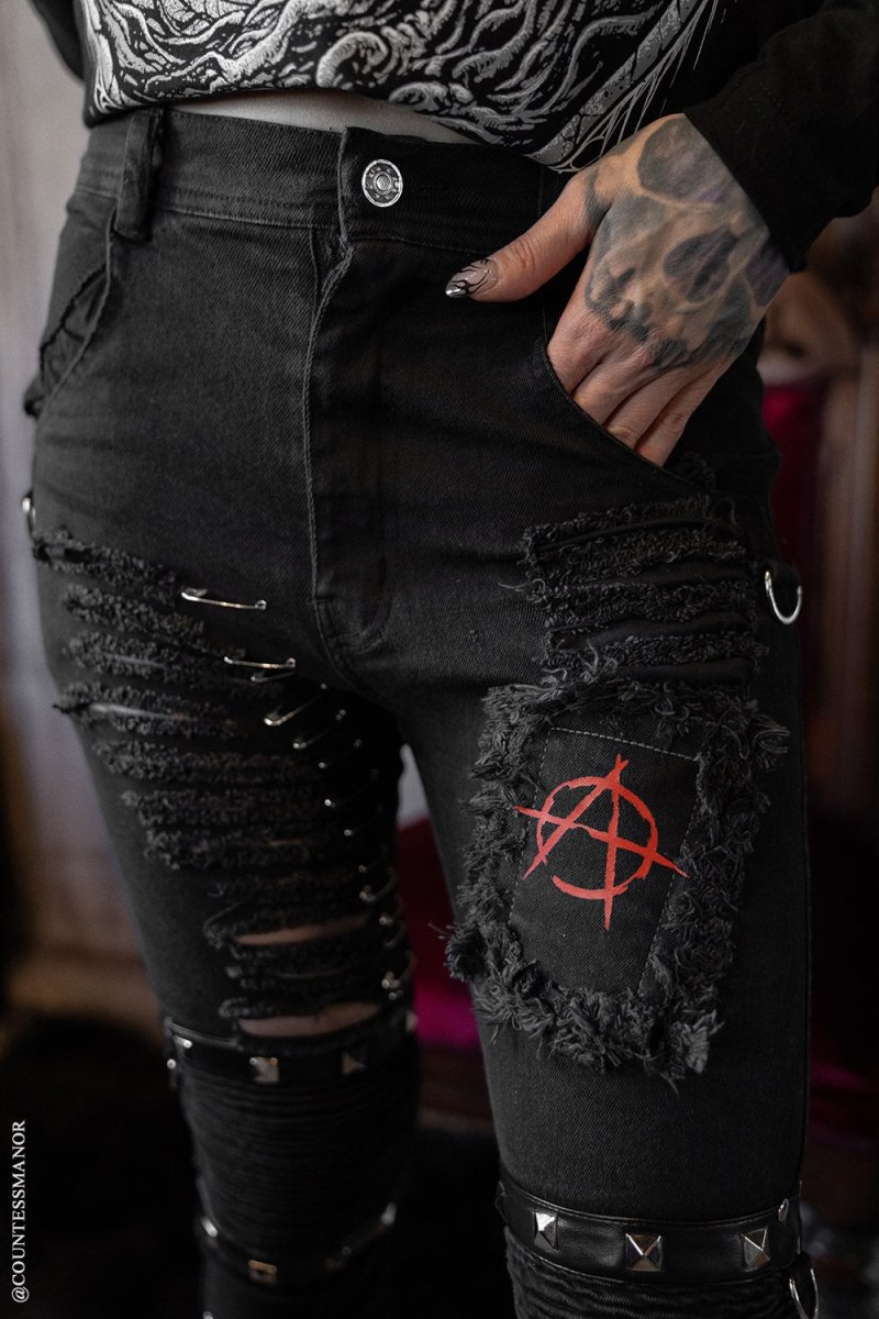 画像7: Annihilate Safety Pin Studded Pants / パンツ【VampireFreaks】 (7)