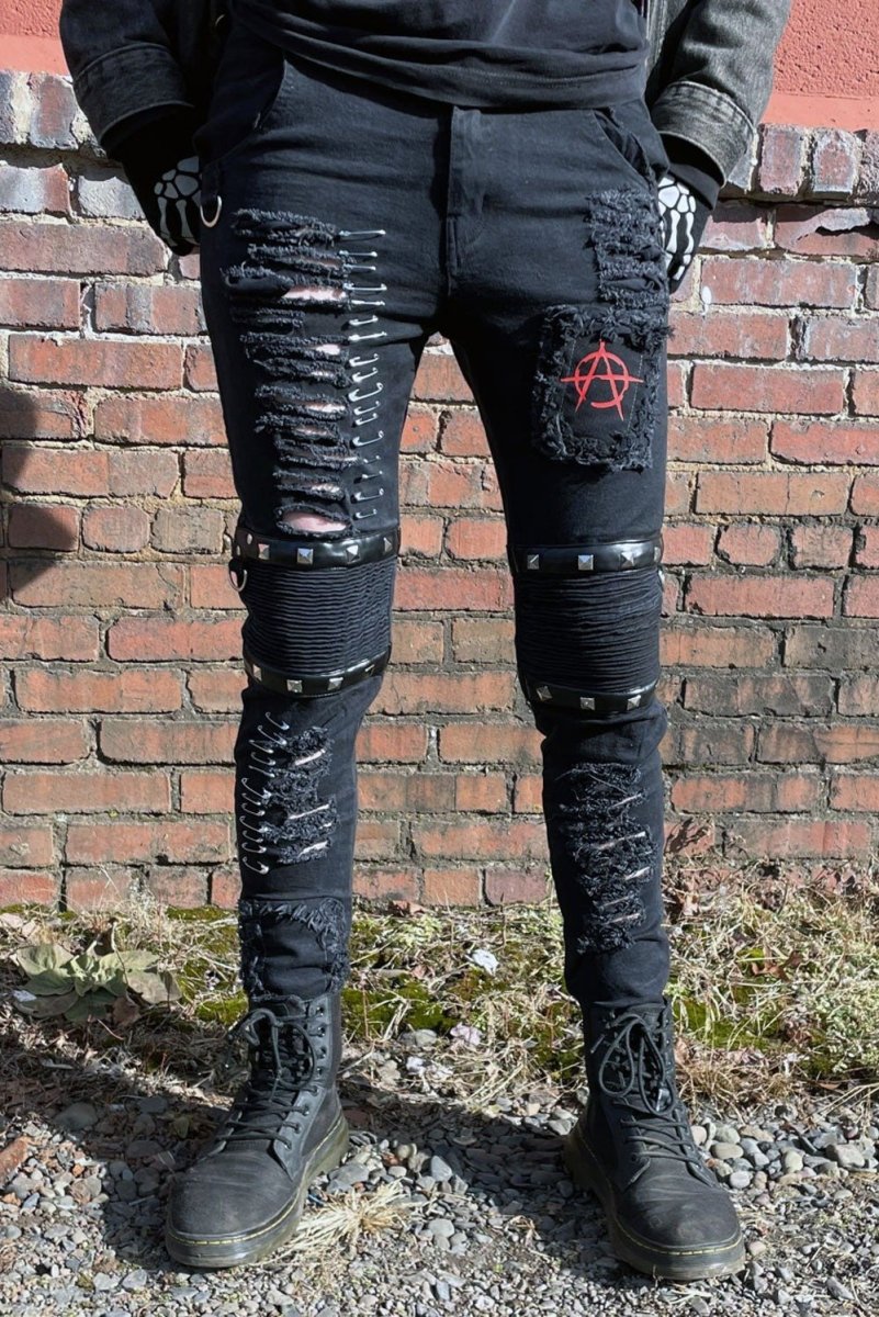 画像17: Annihilate Safety Pin Studded Pants / パンツ【VampireFreaks】 (17)