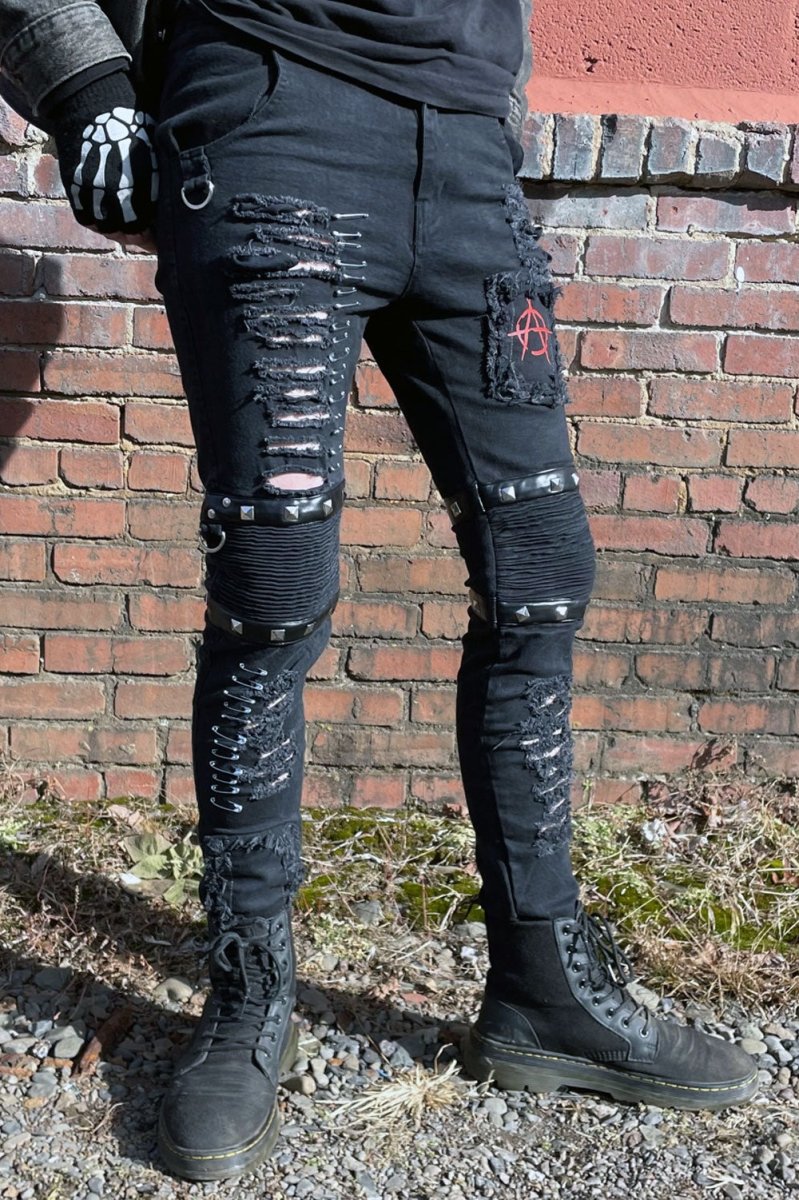 画像16: Annihilate Safety Pin Studded Pants / パンツ【VampireFreaks】 (16)