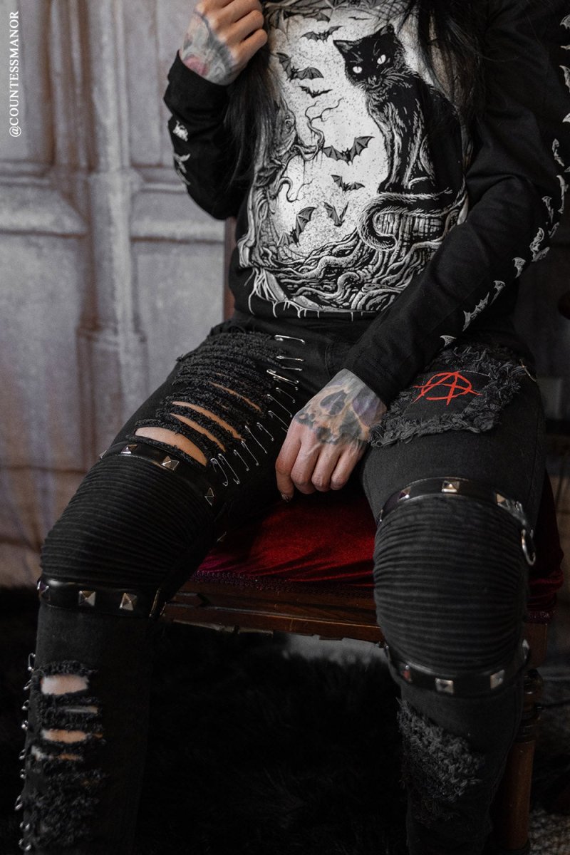 画像10: Annihilate Safety Pin Studded Pants / パンツ【VampireFreaks】 (10)