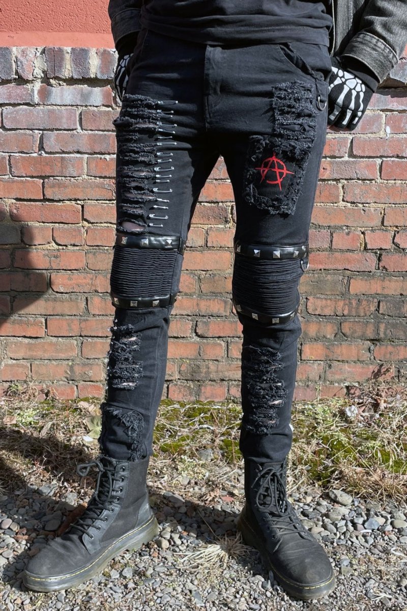 画像5: Annihilate Safety Pin Studded Pants / パンツ【VampireFreaks】 (5)