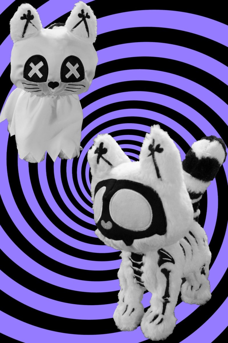 画像1: Ghost Kitty Plush Toy / ぬいぐるみ【VampireFreaks】 (1)