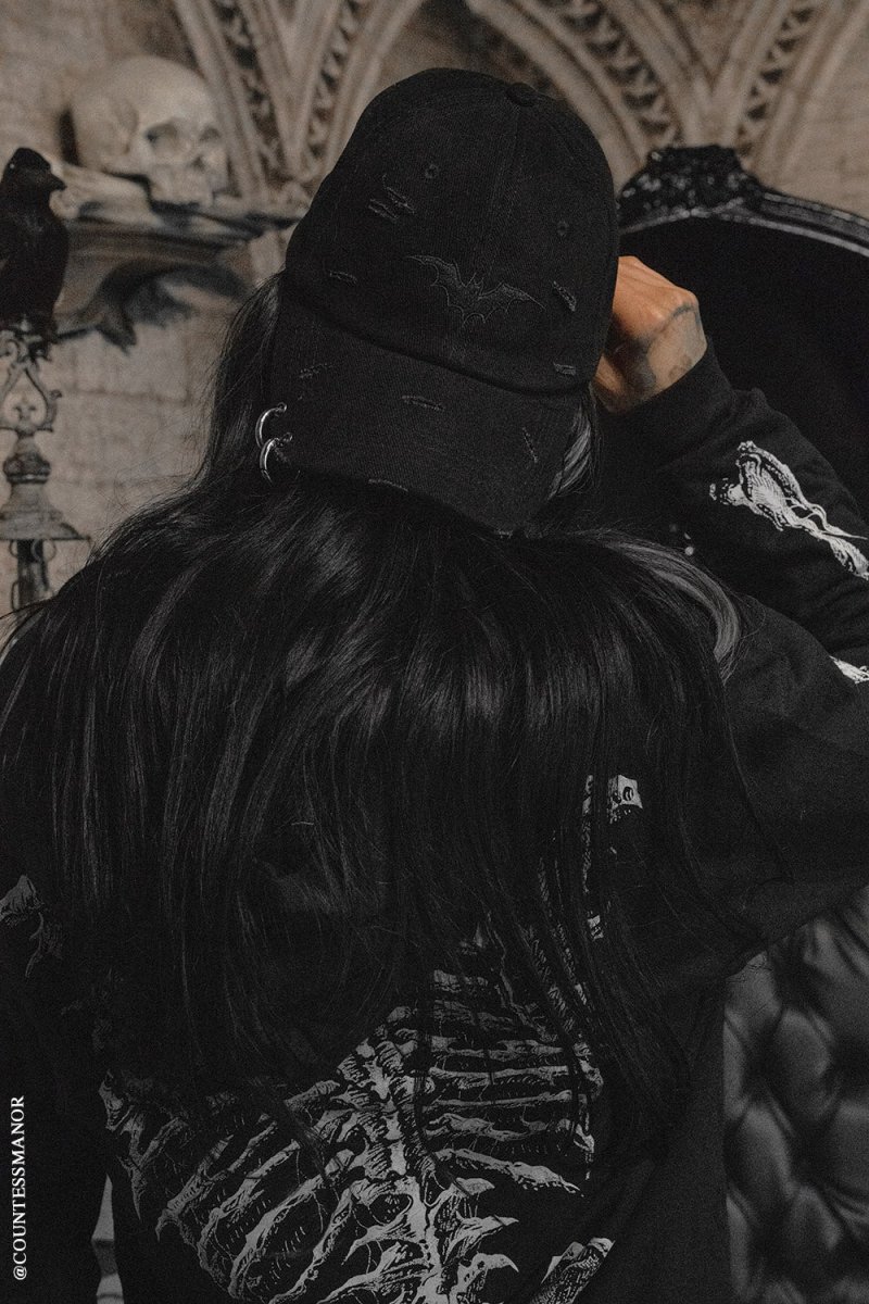 画像18: Vampire Bat Pierced Baseball Cap / Black / キャップ【VampireFreaks】 (18)