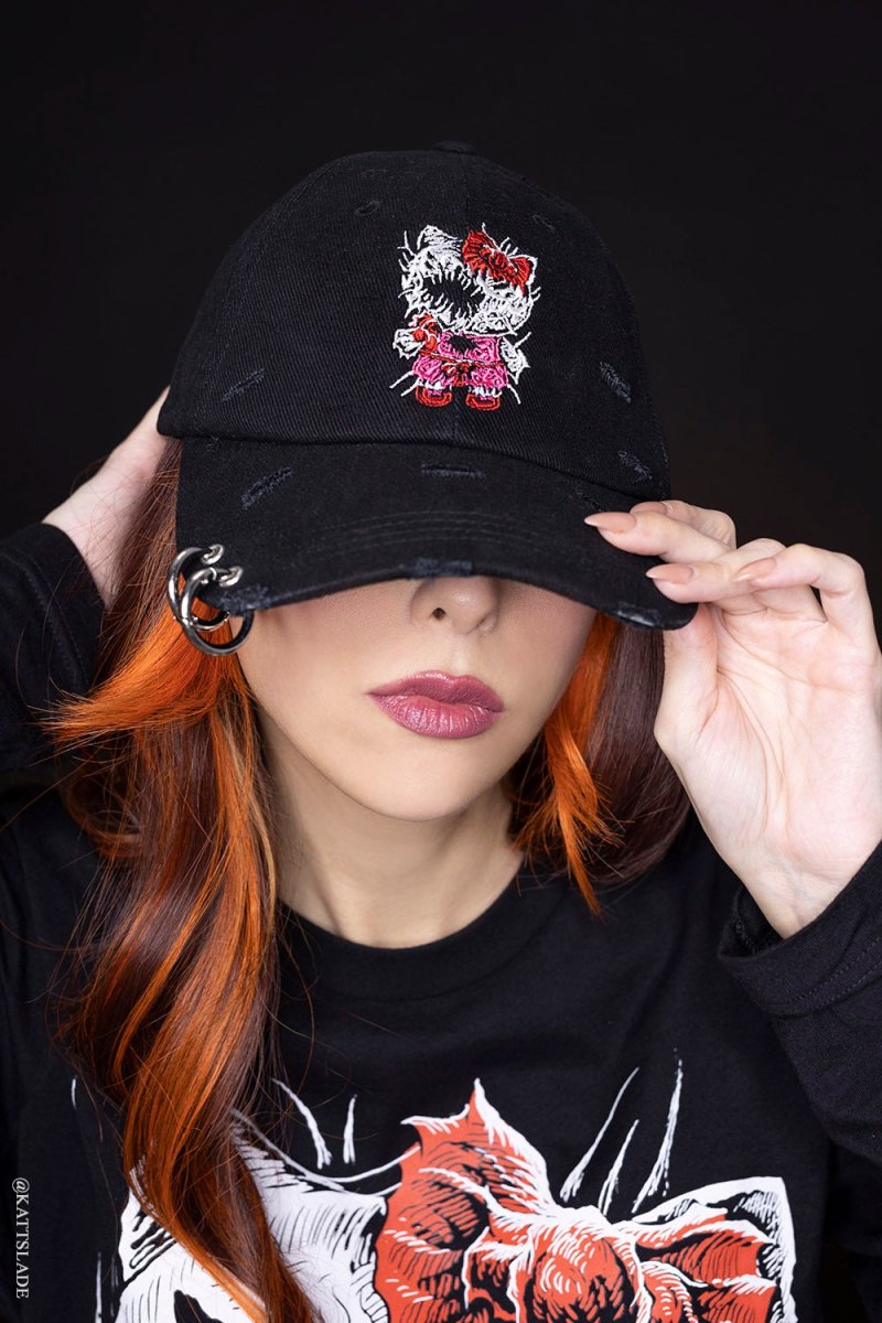 画像2: Hell Kitty Pierced Baseball Cap / キャップ【VampireFreaks】 (2)