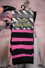 画像3: Creepy Crew Socks / Pink x Black Stripes / ソックス【VampireFreaks】 (3)