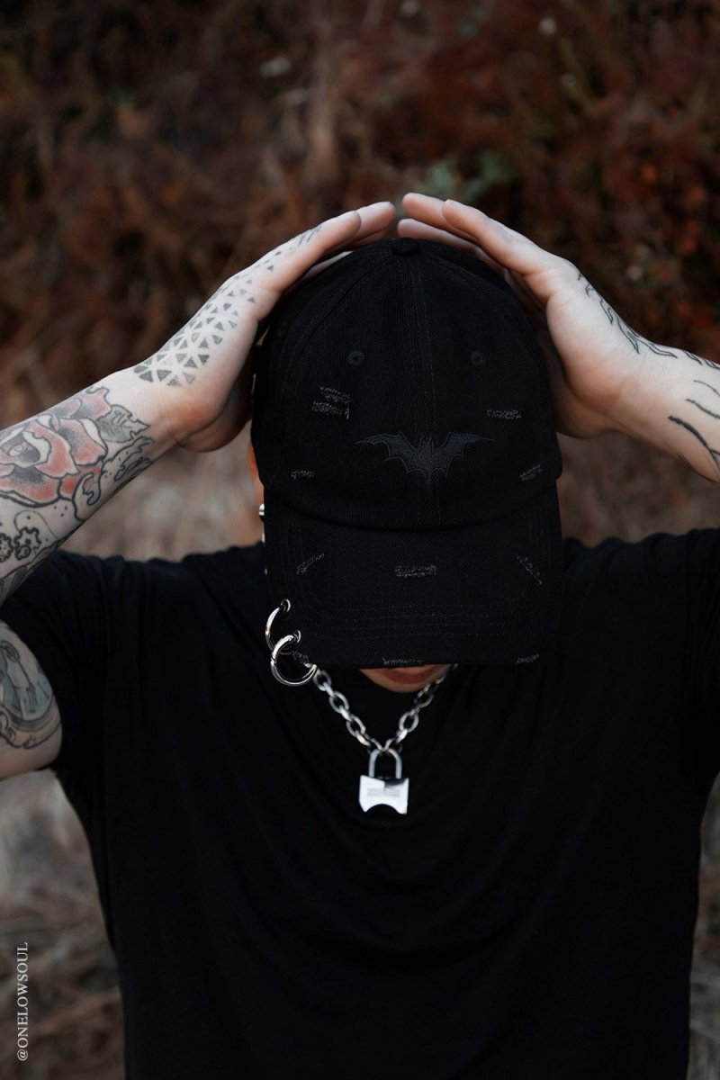 画像8: Vampire Bat Pierced Baseball Cap / Black / キャップ【VampireFreaks】 (8)