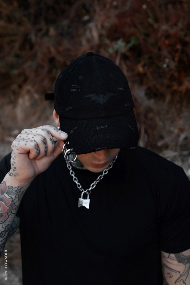 画像10: Vampire Bat Pierced Baseball Cap / Black / キャップ【VampireFreaks】 (10)
