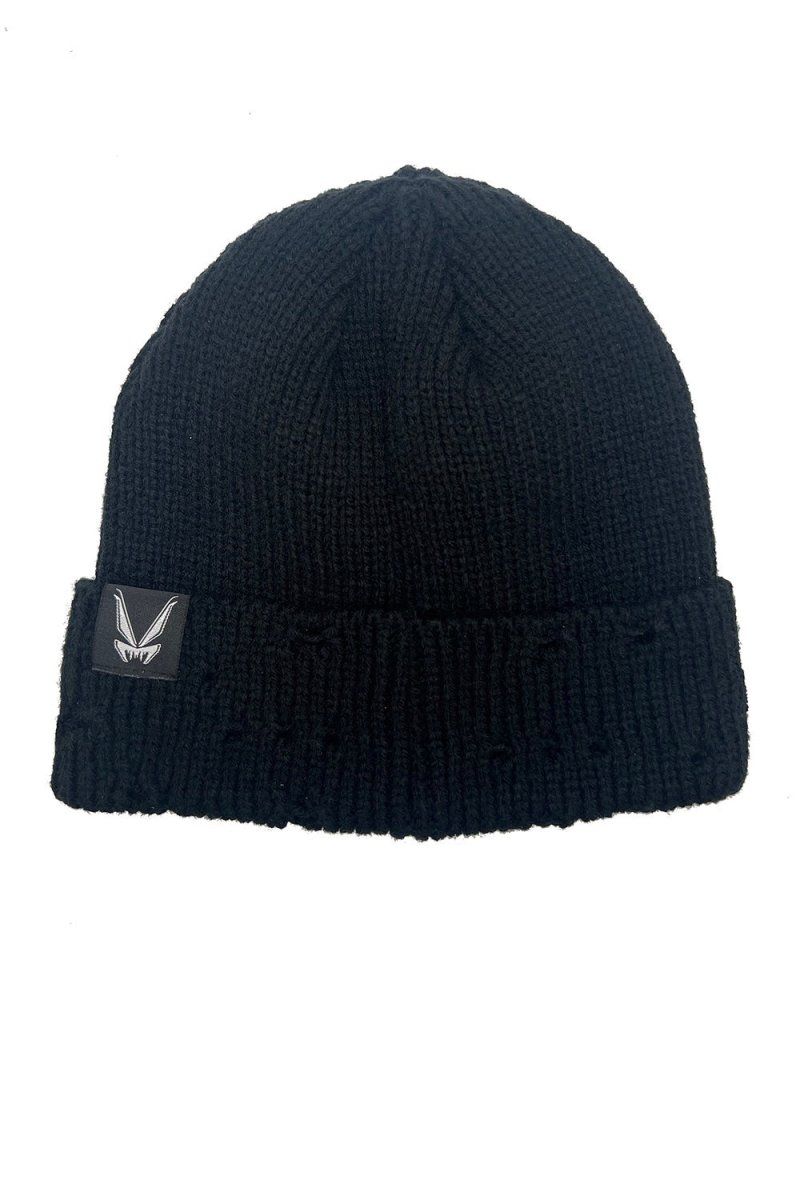 画像13: Distressed Pierced Beanie / White Bat / ビーニー【VampireFreaks】 (13)