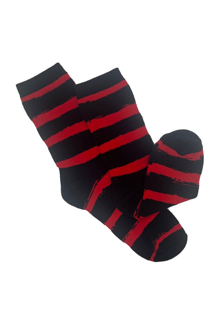 画像4: Creepy Crew Socks / Red x Black Stripes / ソックス【VampireFreaks】 (4)