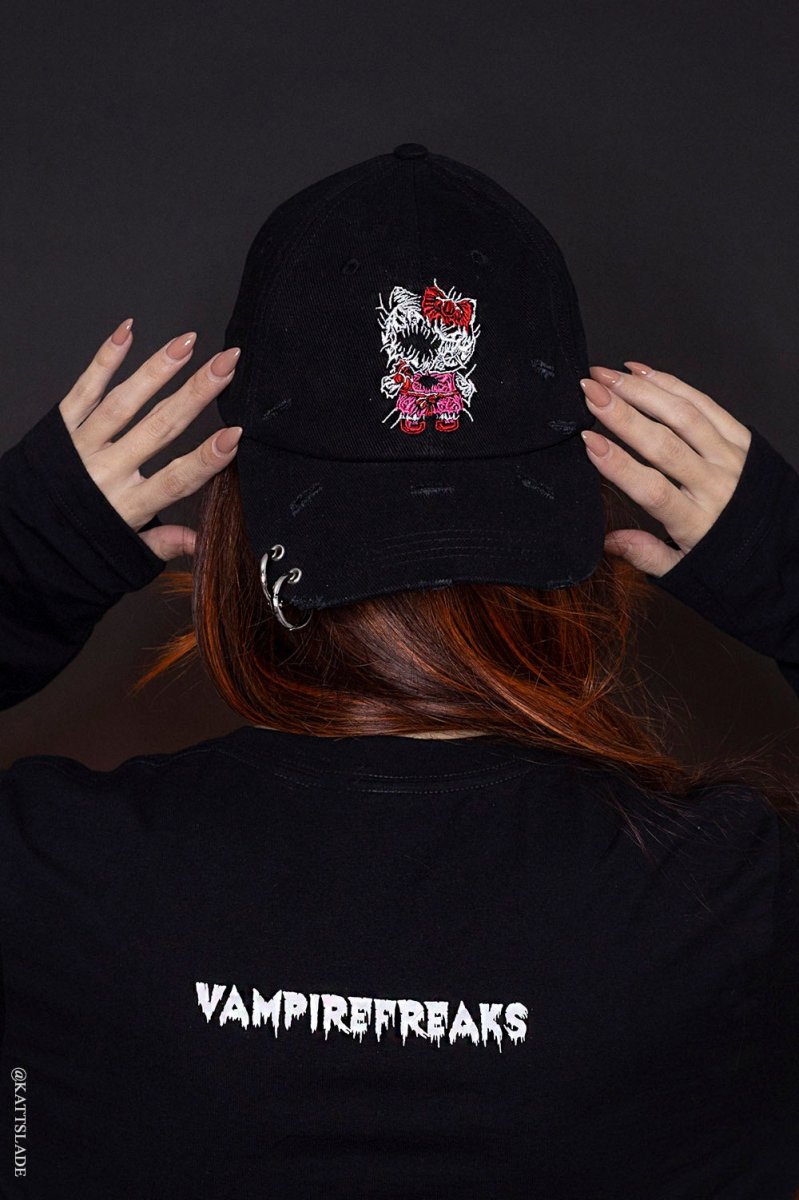 画像6: Hell Kitty Pierced Baseball Cap / キャップ【VampireFreaks】 (6)