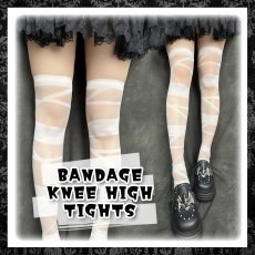 画像1: BANDAGE KNEE HIGH TIGHTS / ニーハイタイツ (1)