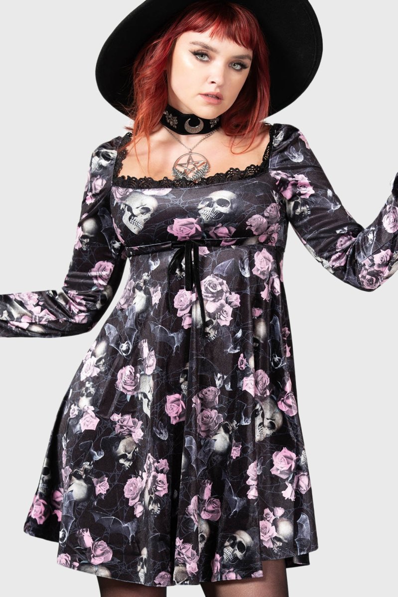 画像1: 🔥SALE🔥Imperia Long Sleeve Dress / BLACK x PINK / ワンピース【KILL STAR】 (1)