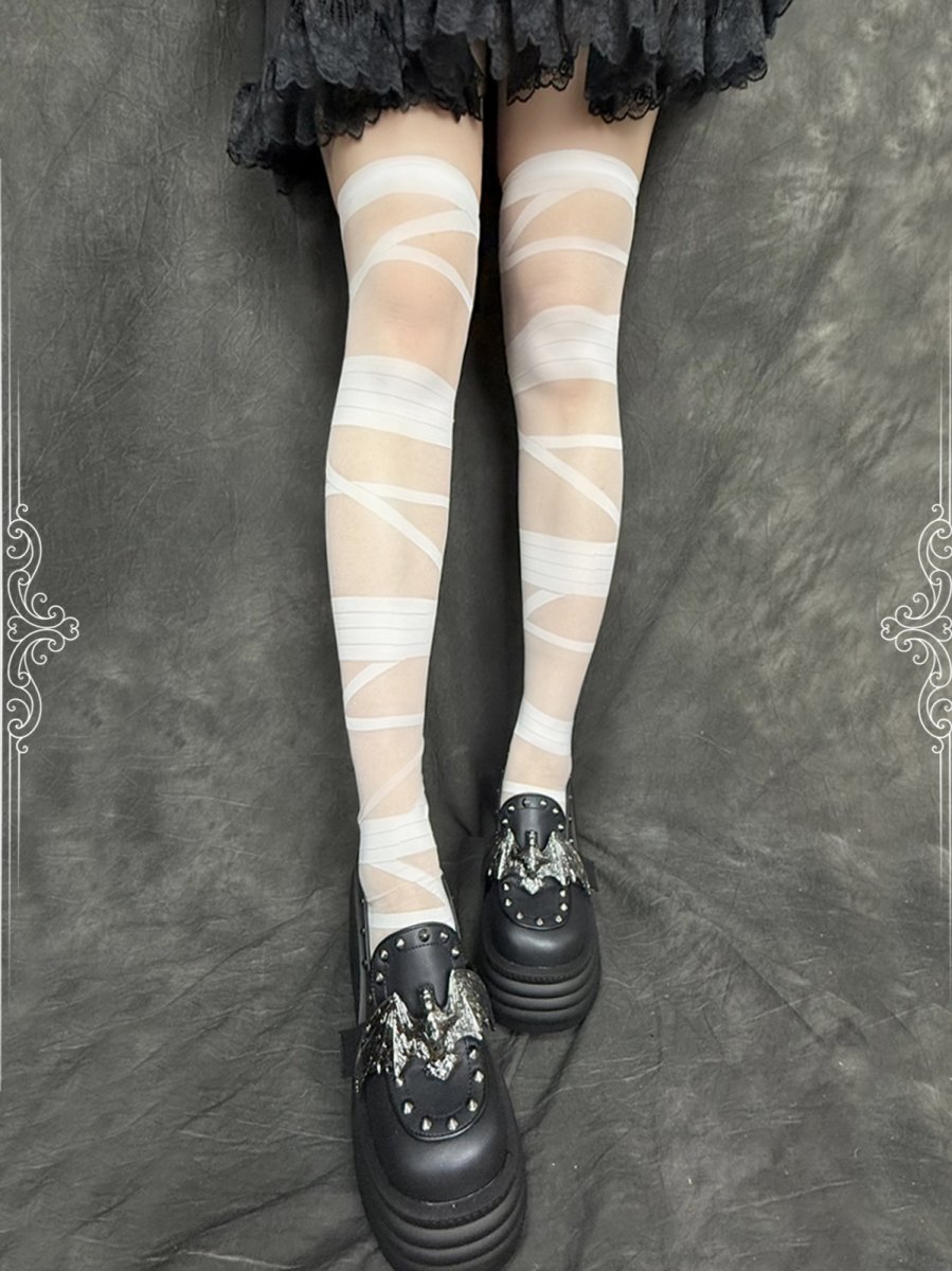 画像4: BANDAGE KNEE HIGH TIGHTS / ニーハイタイツ (4)