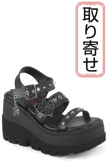 アウル　 デモニア厚底サンダル サイズ交換OK】Demonia（デモニア）正規保証品 厚底 サンダル 黒
