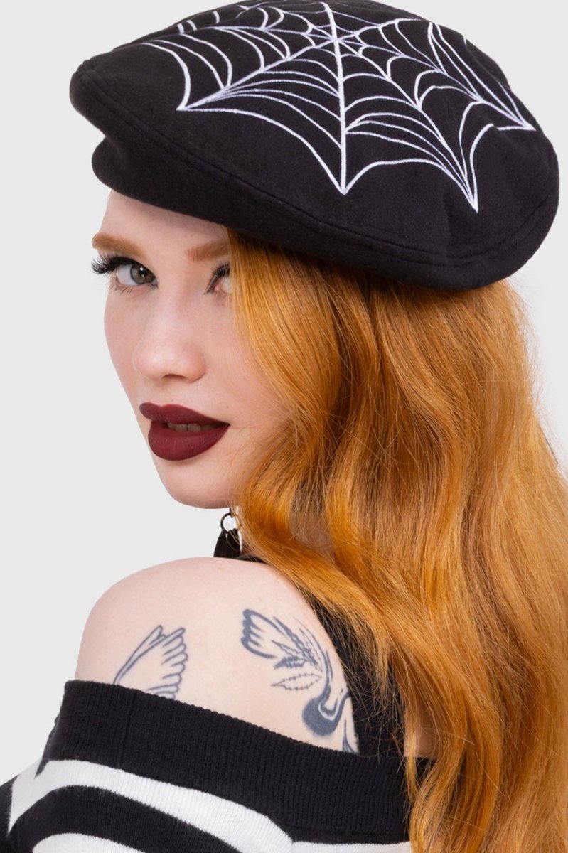 画像1: Black Widow Beret Hat / ベレー帽【KILL STAR】 (1)