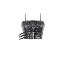 画像2: Punk Belted Corset Top with Grommet Lace-Up and Metal Detail / ビスチェ・トップス【DARK IN LOVE】 (2)