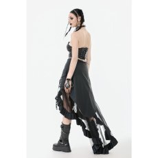 画像9: Metal Studded Punk Skirt with Mesh Tail and Pockets / スカート【DARK IN LOVE】 (9)